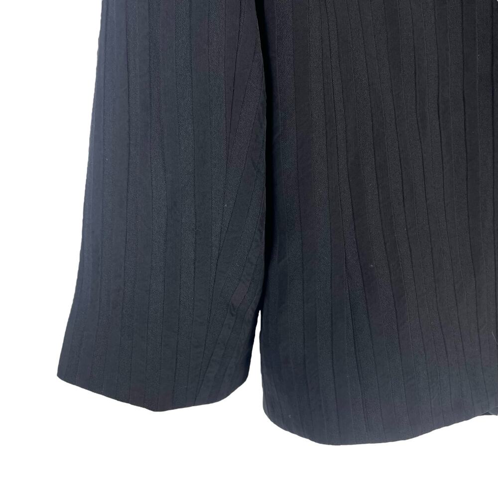 Everlane The Drapey City Striped Blazer Double Breasted Black Size 6 - Picture 12 of 13